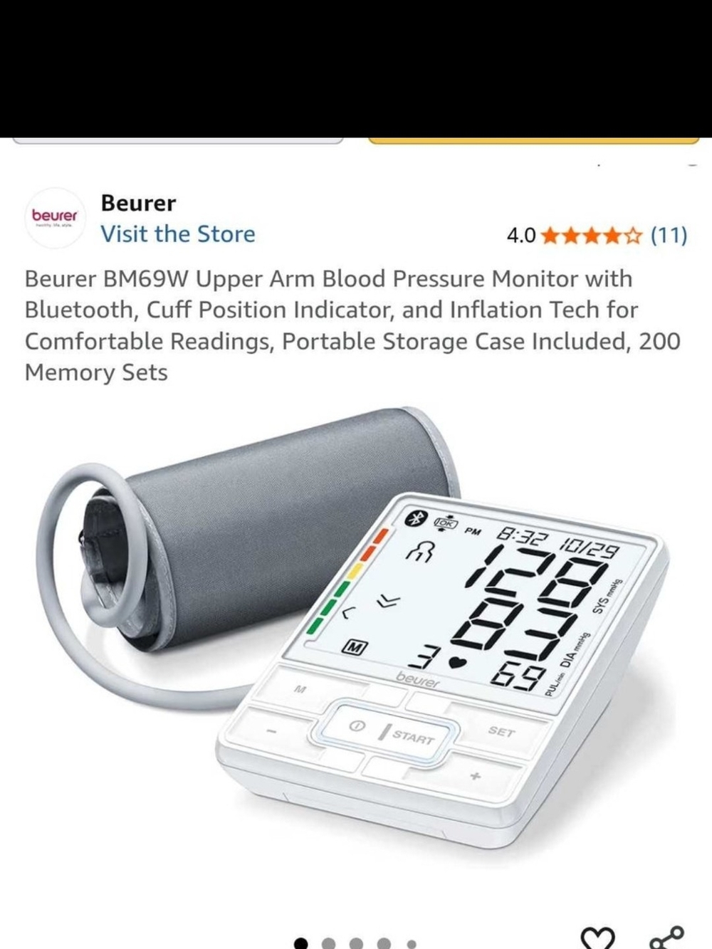 Beurer Upper Arm Blood Pressure Monitor - White (Bluetooth)